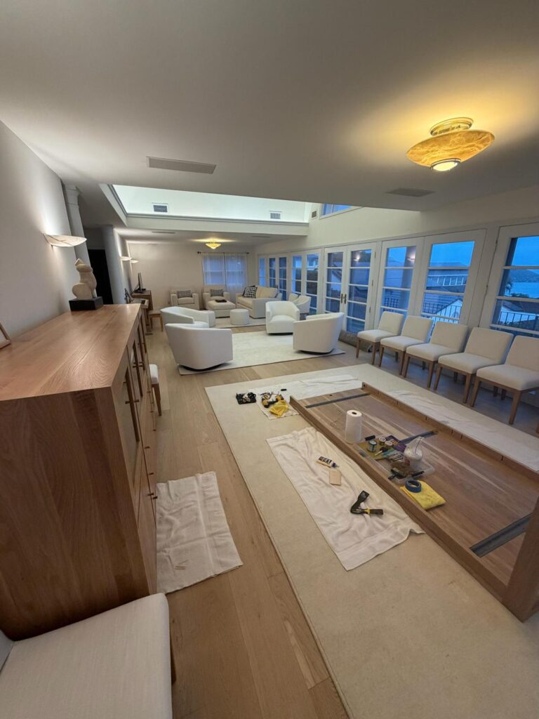After living area flooring project